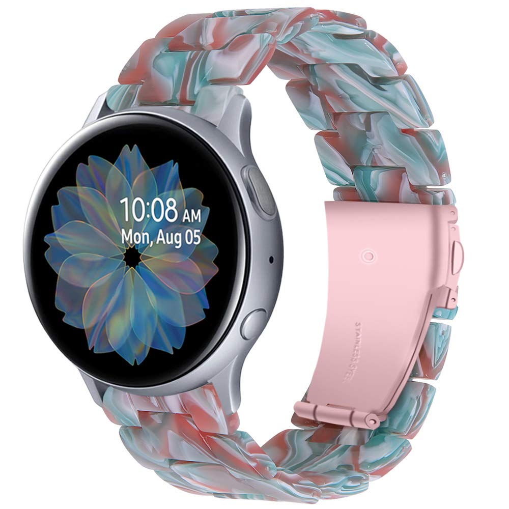 Miimall Resin Strap for Samsung Galaxy Watch 7 FE 6 5 4 40mm 44mm/6 Classic 43mm 47mm/5 Pro 45mm/4 Classic, 20mm Lightweight Band with Stainless Steel Buckle Wristband for Galaxy Watch 7(Jade Red)