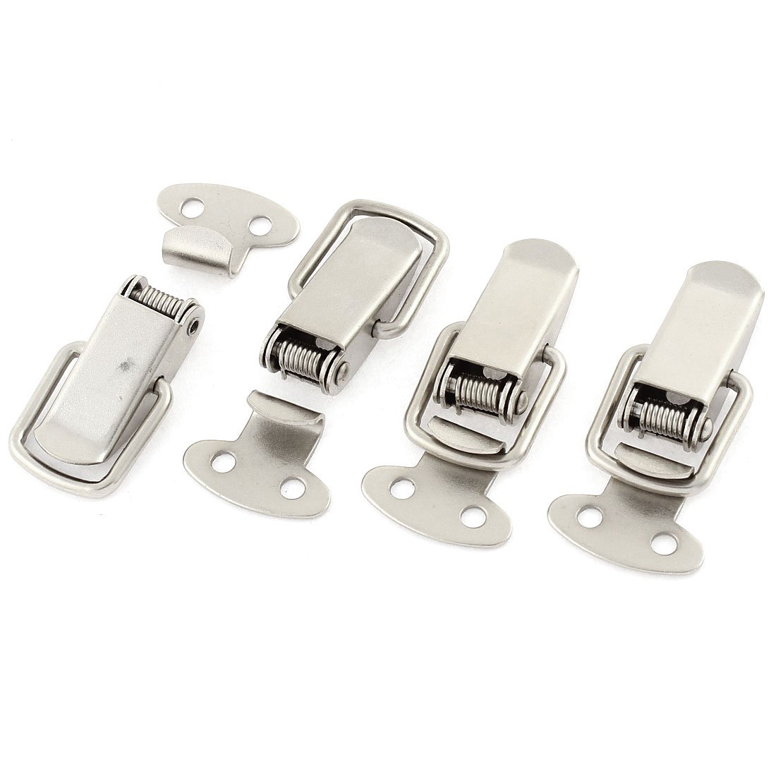 Sourcingmap Chest Cabinet Spring Loaded Toggle Latch Hasp Silver Tone 4 Pcs