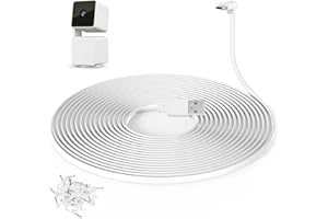 YEAOI 60 ft Cable for WYZE Cam Pan V3 Camera, Outdoor Power Adapter with Micro USB 90 Degree, White