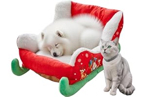 Pet Beds for Cats, Christmas Dog Bed, Insulated Plush Calming Sleeping Area for Winter Puppy Animal Resting Spot Cat Relaxati