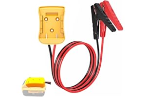 GRZWAYS Jumper Cables for Car with Adapter Compatible with DE.WALT 20V Batteries, Silicone wire 8AWG 3.3FT Automotive Booster Cables for Jump Starting Car Using Tool Battery, Temperature resistance 392℉(200℃)