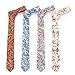 AUSKY 4 Packs Skinny Neckties for Men Boys, 2.35'' Wide Slim Ties in Different Textured Style Mixed set