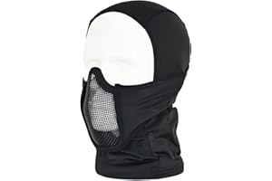tactifans Airsoft Balaclava Mesh Mask Ninja Style with Full Face Mouth Protection Airsoft Paintball Mask Waterproof Metal Mesh Mask