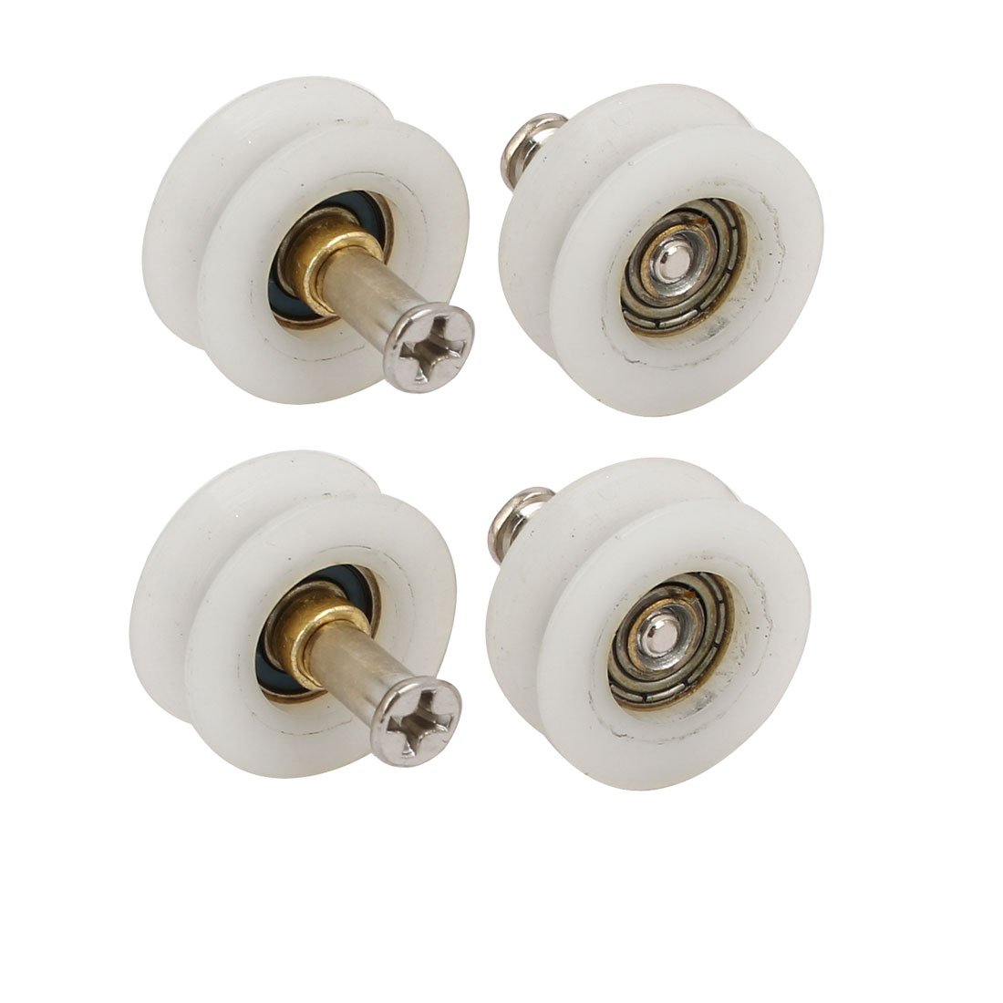 Sourcingmap 23mm Dia Plastic Wheel Sliding Door Window Rolling Rollers Pulleys 4pcs