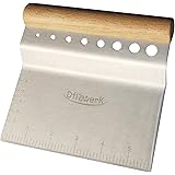 DflowerK Dough Pastry Scraper Chopper Cutter Stainless Steel Great as Griddle Bread Pizza Dough Cutter with Double-Sided Meas