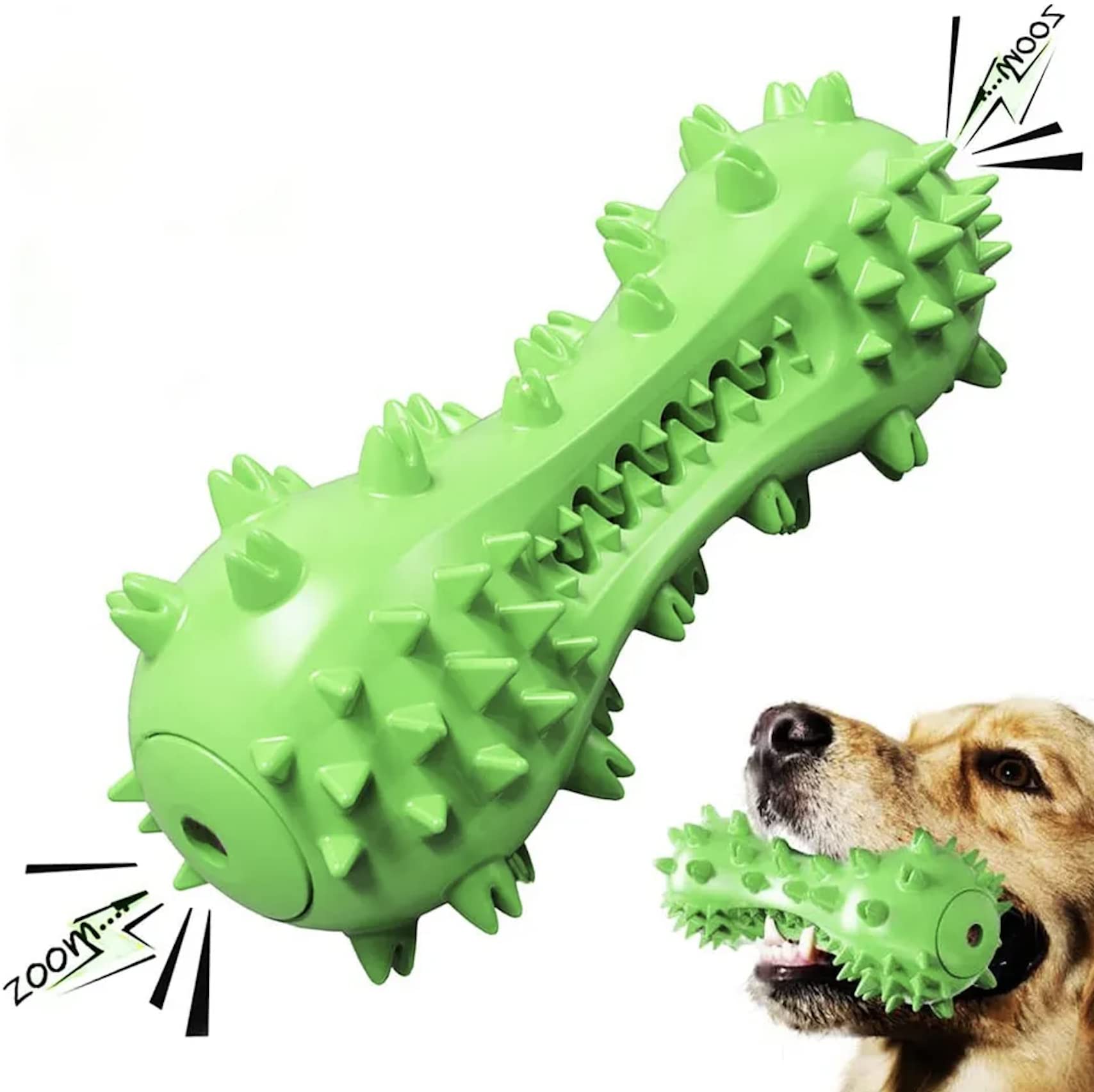 Puppy Chew Toy for Teething, Dog Toys Indestructible for Small Medium Large Breed, Tough Durable Dog Chew Squeaky Toy, Durable & Indestructible, Rubber Teeth Natural Cleaning Squeaky Dental Toothbrush