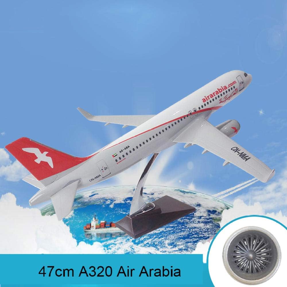 QLRL 47Cm Resin Airplane Model Airbus A320 Air Arabia Display Stand Model International Aircraft Collection