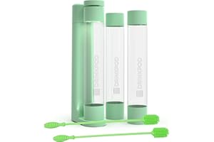 DRINKPOD Fizzpod Home Soda Maker Sparkling Water Carbonator With 3 Bottles and 2 Bottle Brushes (Ash Green)