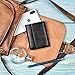Women Small Wallet Genuine Leather Wallets Trifold Slim Credit Card Holder (Black)