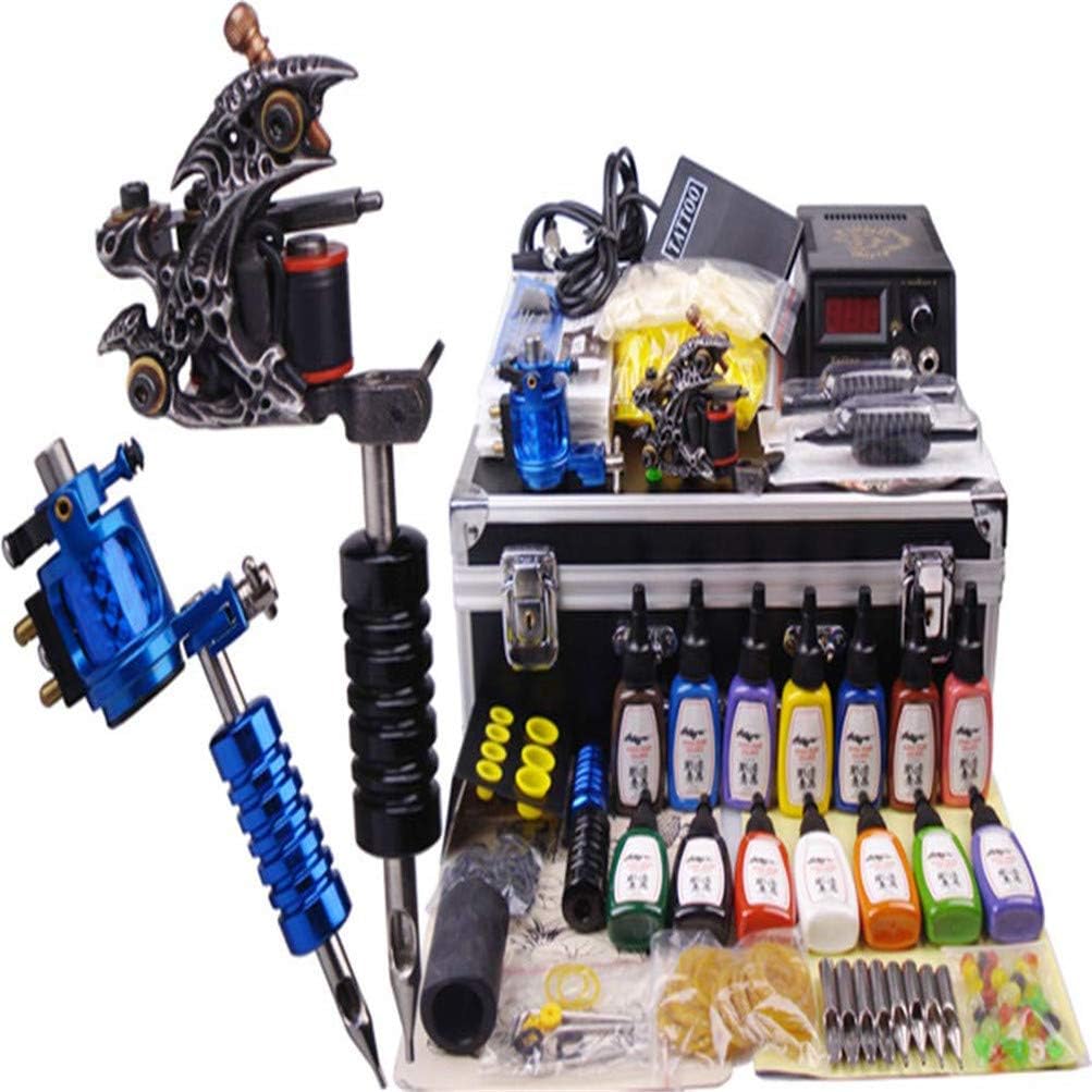 Tattoo Machines Tattoo Complete Kit 2 Guns Mini Beginners Tattoo Kits 14 Color Inks Tattoo Kits for Beginners and Artist