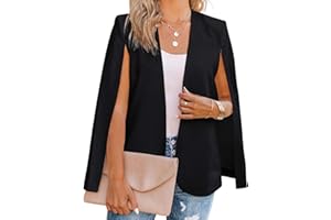 Wyeysyt Cape Blazer for Women Split Sleeve Open Front Casual Jacket Sexy Blazer Dress Elegant Cape Coat