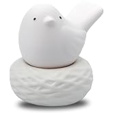 Lively Breeze Little Bird Nest, Non-Electric Ceramic Diffusers for Essential Oils and Aromatherapy Fragrance, White Ceramic Diffusers in Car or Bathroom and Desk Office Decor, White Vase