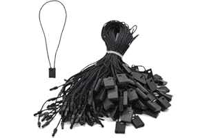 BRANDLESS 7 Inch Hang String Tag Fasteners Nylon Snap Lock Pin Loop Fastener Hook Ties 1000Pcs (Black)