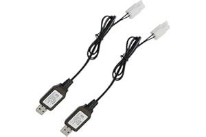 PDEEY Charger Replacement for Nerf Rival - 9.6V Tamiya Connector RC Car Airsoft NiCd Battery Charging Cable, 2 pcs