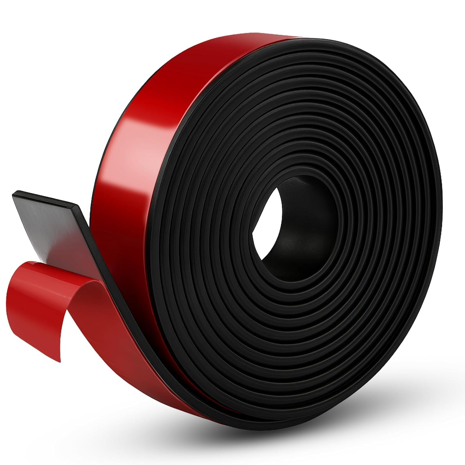Photo 1 of Neoprene Rubber Strips, 1" Wide X 1/8" Thick X 115" Long Adhesive Solid Rubber Strip Sheet, Rolls & Strips Gasket Strip with Adhesive Backing for Crafts, DIY, Warehouse Floor, Liner, Seal