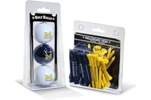Team Golf NCAA Logo Imprinted Golf Balls (3 Count) & 2-3/4" Regulation Golf Tees (50 Count), Multi Colored
