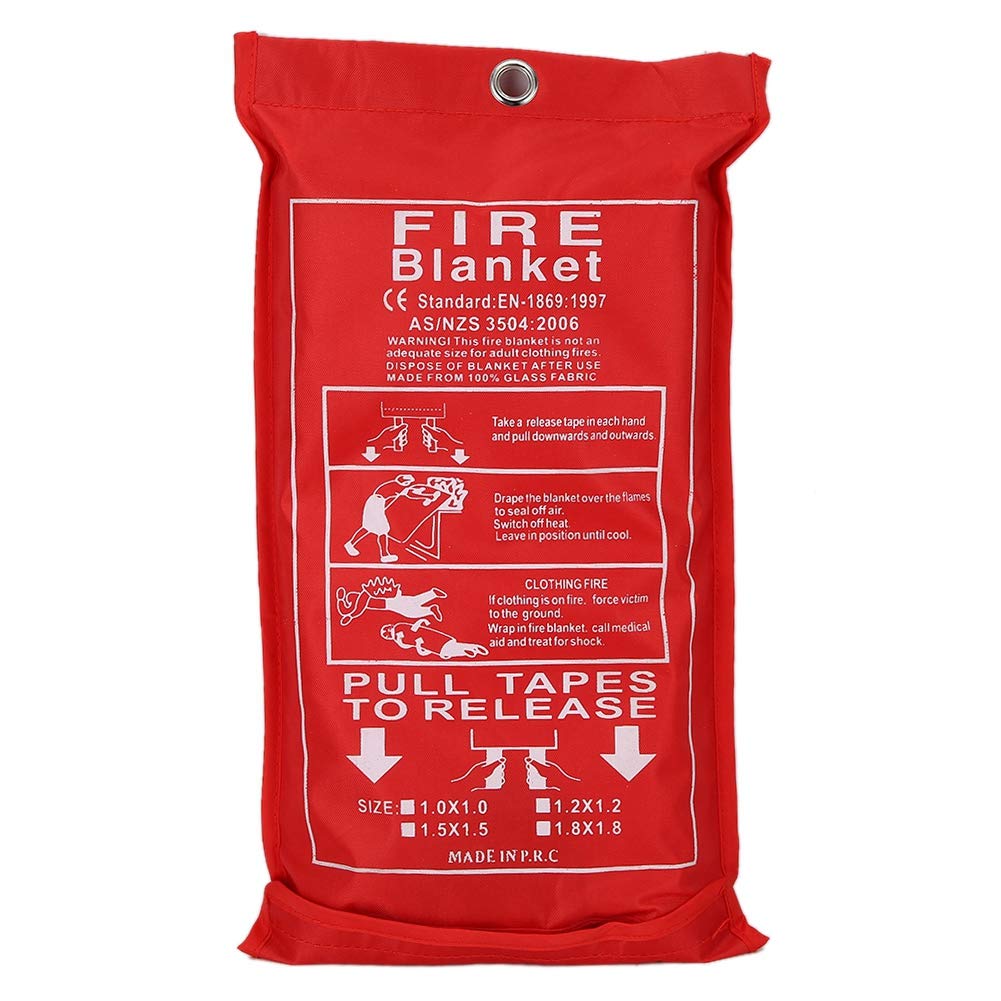 Emergency Fire Safety Blanket for Kitchen Camping Fireplace Grill Car(1mx1m)