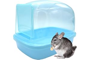kathson Dwarf Hamster Bathroom, Chinchilla Sauna Room Plastic Sand Bath House Ideal for Gerbils, Hedgehog, Squirrel and Other Small Animals (Blue)