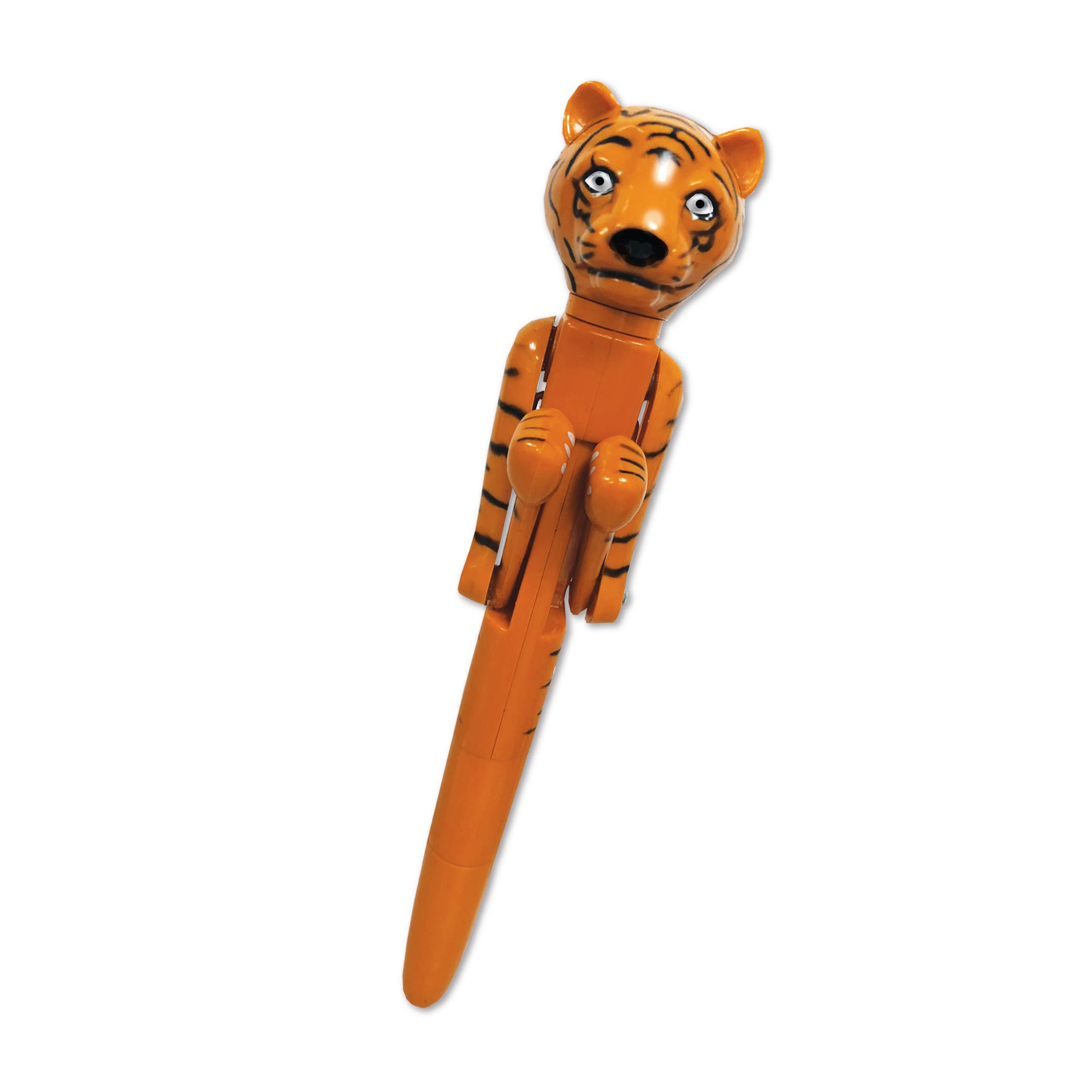 Deluxebase Mighty Writer - Tiger Novelty Pen from Black Ballpoint Pen with Punching Arms. Funny Animal Fidget Pen, Cute Desk Toy & School Supplies, Fun Novelty Gift Ideas & Party Bag Fillers.