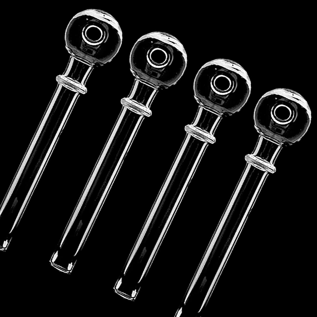 5 Inch Glass Pipe Oil Burner Clear Thick Glass Oil Pipe (4 Pcs)