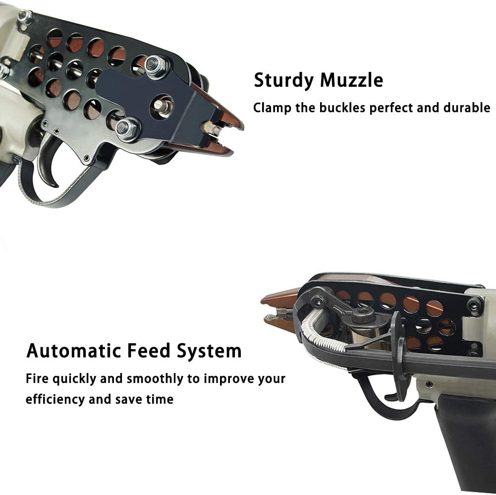 Woodpecker C-760A 16 Gauge Pneumatic Hog Ring Gun, 12.5mm Crown, 3.0-4.8mm Closure Dia., Air Hog Ring Plier Tool - Image 4
