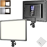 NEEWER 192 LED Video Light Panel, 20W Ultra Thin 8000mAh Bi Color Dimmable DSLR Camera Soft Photography Key Lighting 3200K-56