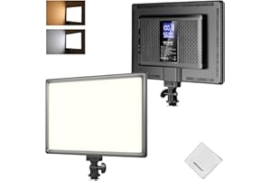 NEEWER 192 LED Video Light Panel, 20W Ultra Thin 8000mAh Bi Color Dimmable DSLR Camera Soft Photography Key Lighting 3200K-56