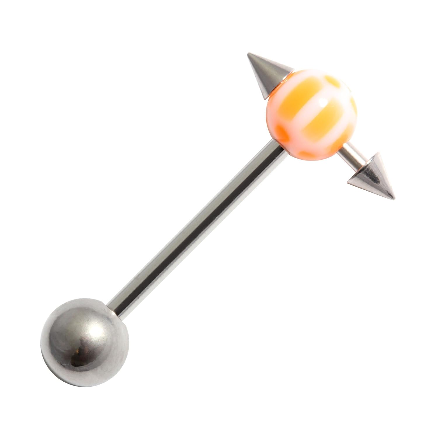 VOTREPIERCING Tortoise Mixed Orange Tongue Bar Ring w