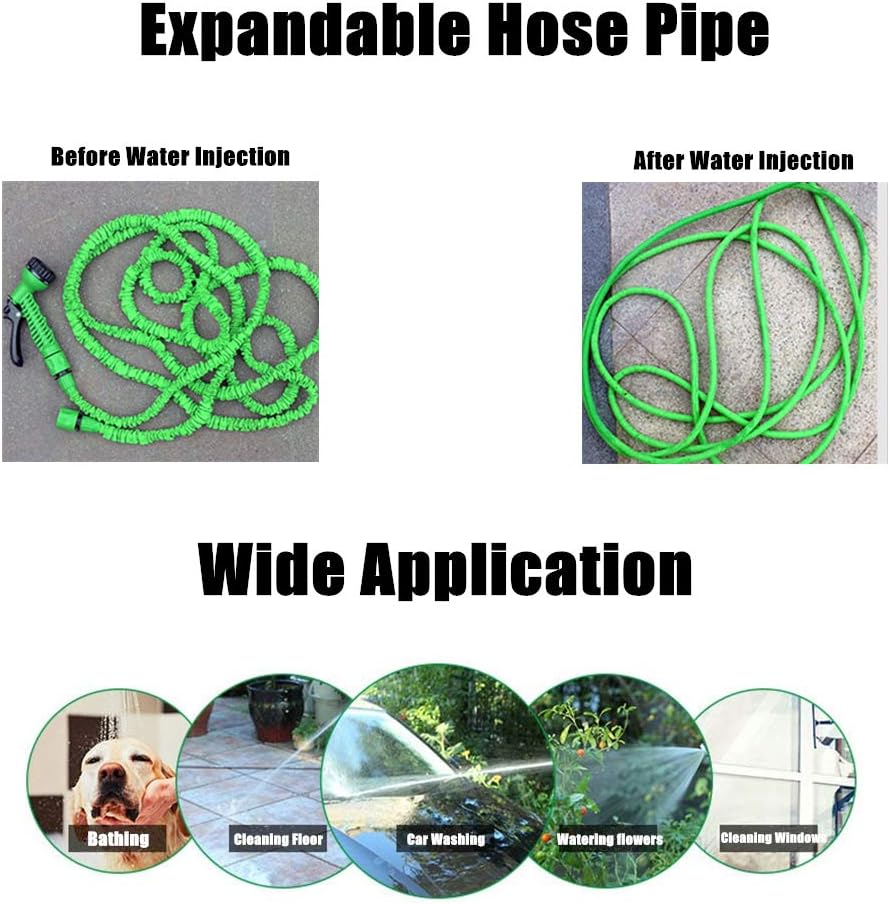 IROCH Expandable Garden Hose - Blue Expanding Flexible Water Hose Pipe with 8 Function Spray Gun/Hose Hanger/Storage Bag/Various Fittings (75FT) : Garden & Outdoor