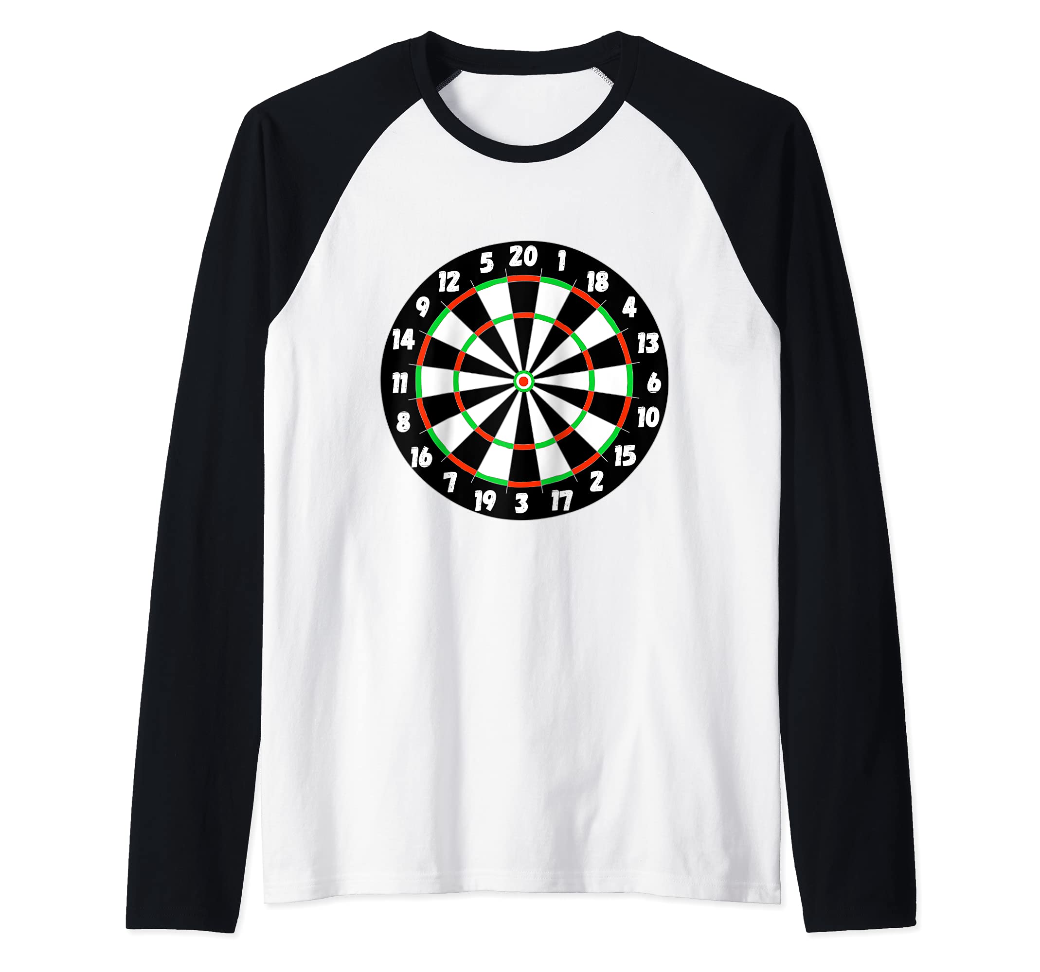 Darts Bullseye Board Arrow Games Target Dart Player Raglan Baseball Tee