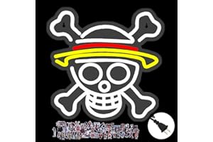 AUKOALA One Piece Neon Sign, Anime Skull Dimmable Neon LED Lights, Luffy Decor Lamp Signs with 50 Sticks for Teen Bedroom Birthday Wall Backdrop Bar Club Cosplay Party Birthday Halloween Decoration