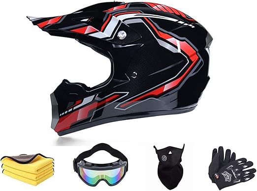 fahrrad crosshelm set mit brille und handschuhe