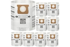 8 Pack PureSturdy for Shop Vac Bags 5-8 Gallon, Type E 90661 9066133, Type H 90671 9067133; VF2004, VHBS VDBS High- Efficiency Disposable Vaccum Collection Filter Bags