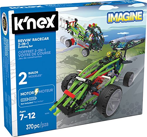 K’NEX – Revvin' Racecar 2-in-1 Building Set – 370 Pieces – Ages 7+ – Engineering Educational Toy