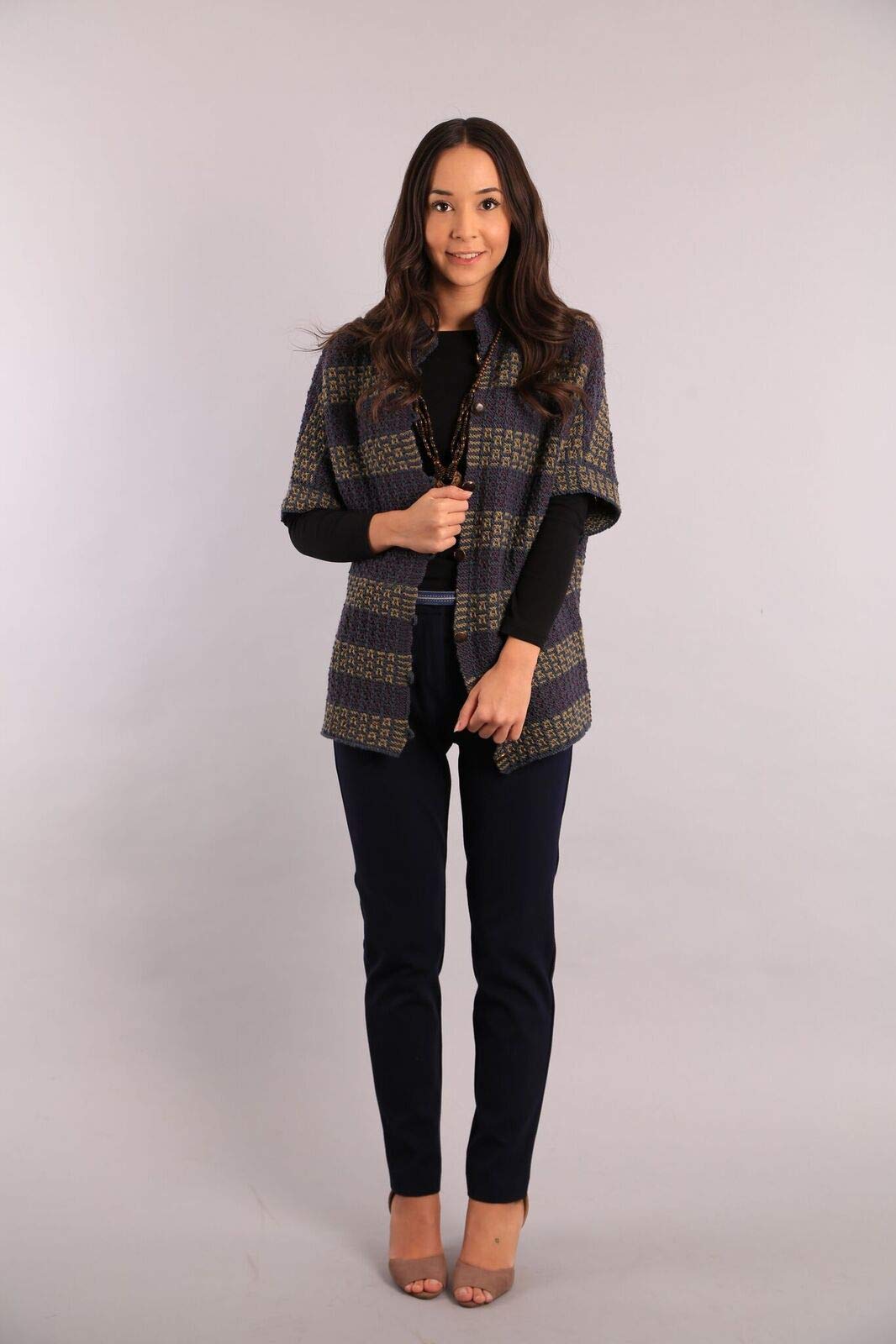 DesignEtte Camel Drivers Vest Knitting Wool Kit Adults Merino Yarn Balls and Pattern Set in a Box 4ply, Silk, Grey, XS/M