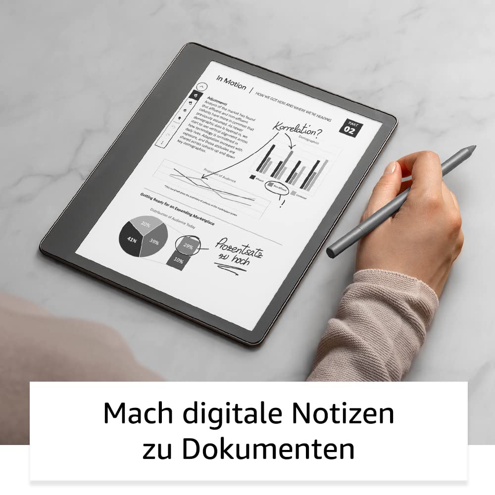 Zertifiziert und generalüberholt Kindle Scribe, der erste Kindle mit Schreibfunktion, mit 10,2-Zoll-Paperwhite-Display mit 300 ppi, mit Premium-Eingabestift | 16 GB 4