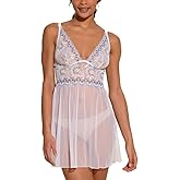 Cosabella Womens Usha Chemise, M, White