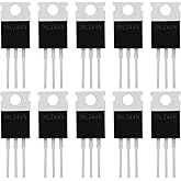 YINETTECH 10PCS IRLZ44N Logic Level MOSFET Transistors 47A 55V N-Channel MOSFET Transistors 29x10x4.5mm Used be Electronic Sw