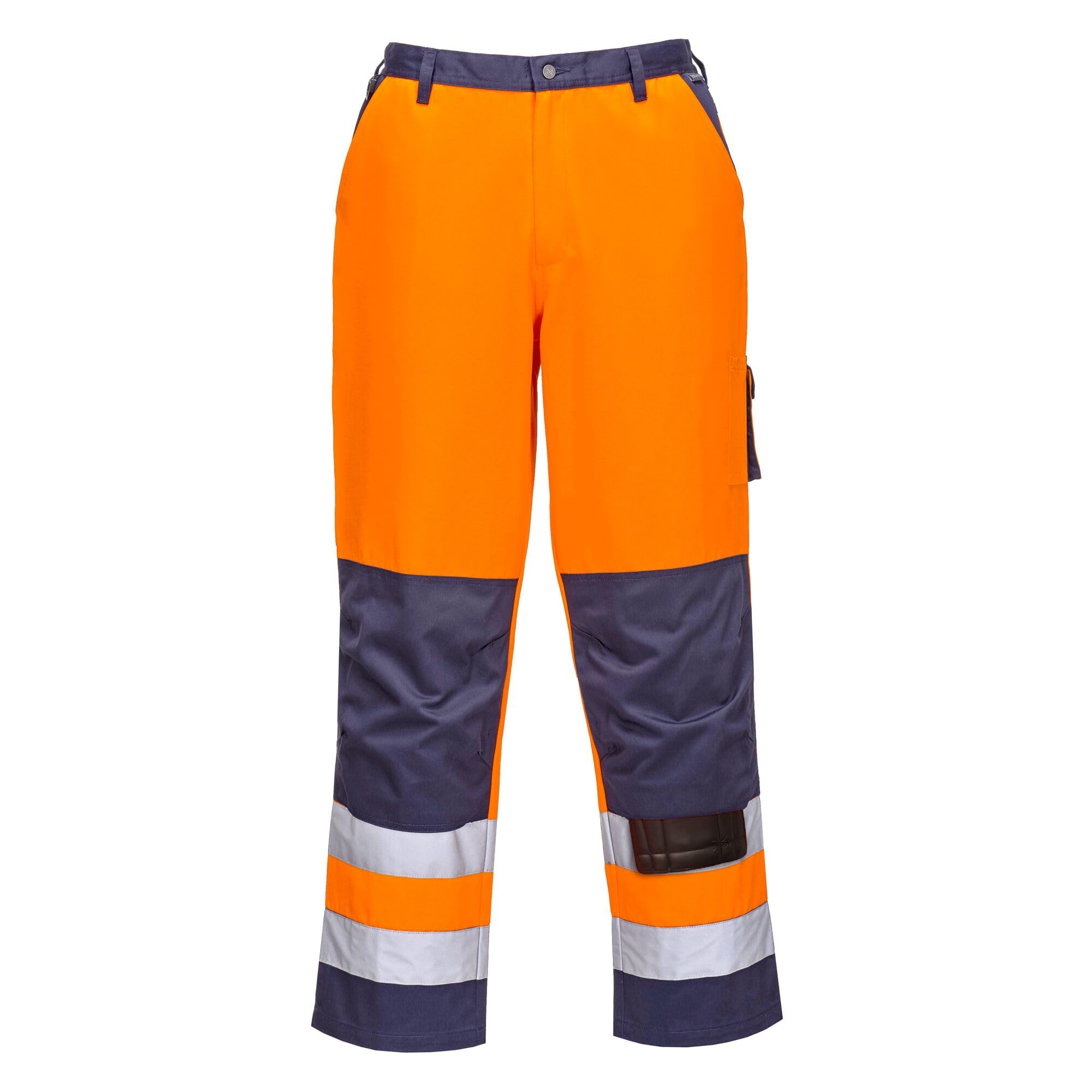Portwest Lyon Hi-Vis Trouser, Size: S, Colour: Orange/Navy, TX51ONRS