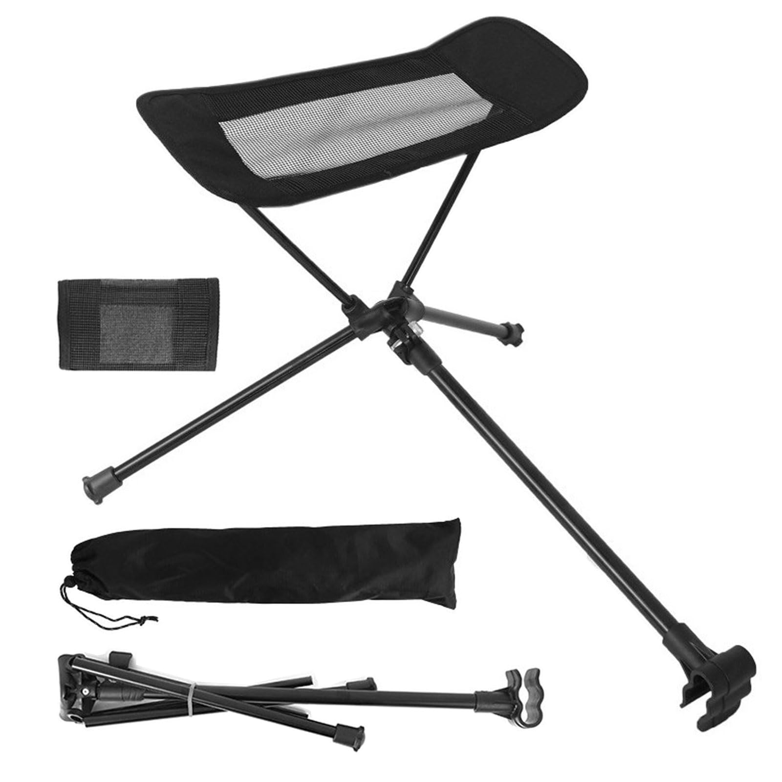 Les-Theresa Camping Chair Foot Rest, Folding Chair Attachable Footrest Leg Rest Ultralight Moon Chair Foot Rest, Folding Camping Chair With Leg Rest Camping Folding Footrest For Hiking Fishing Picnic