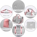 flintronic Travel Duffel Bag Foldable Gym Bag Wet Dry Separation Grey Pink view 5