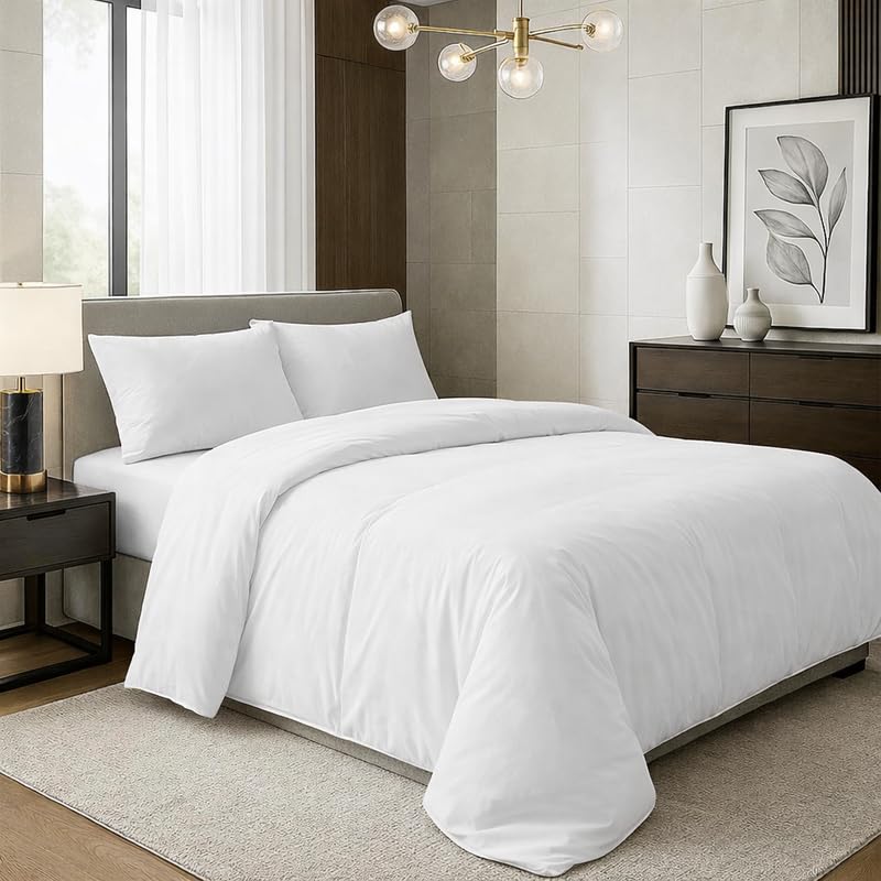 Indus Textiles King Size Duvet Cover Sets 100% Egyptian Cotton Hotel Quality 400 Thread Count Duvet Set with Pillowcases Easy Care and Super Soft Luxury Duvet Cover Sets (King)