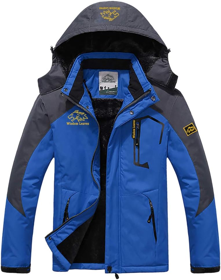 Men's Ski Jacket Warm Winter Jacket Windproof Snow Coat Waterproof Rain Jacket for Hiking Camping Outwear
