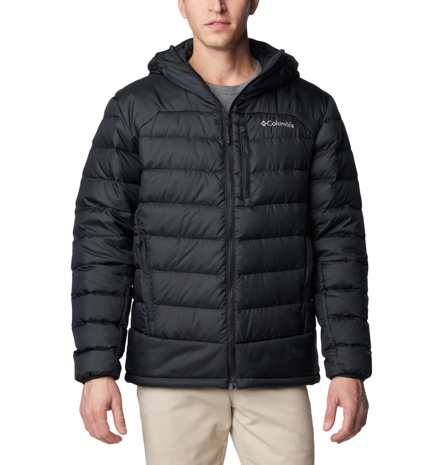 Columbia Men’s Autumn Park II Down Hooded Jacket, Black, 6X Big