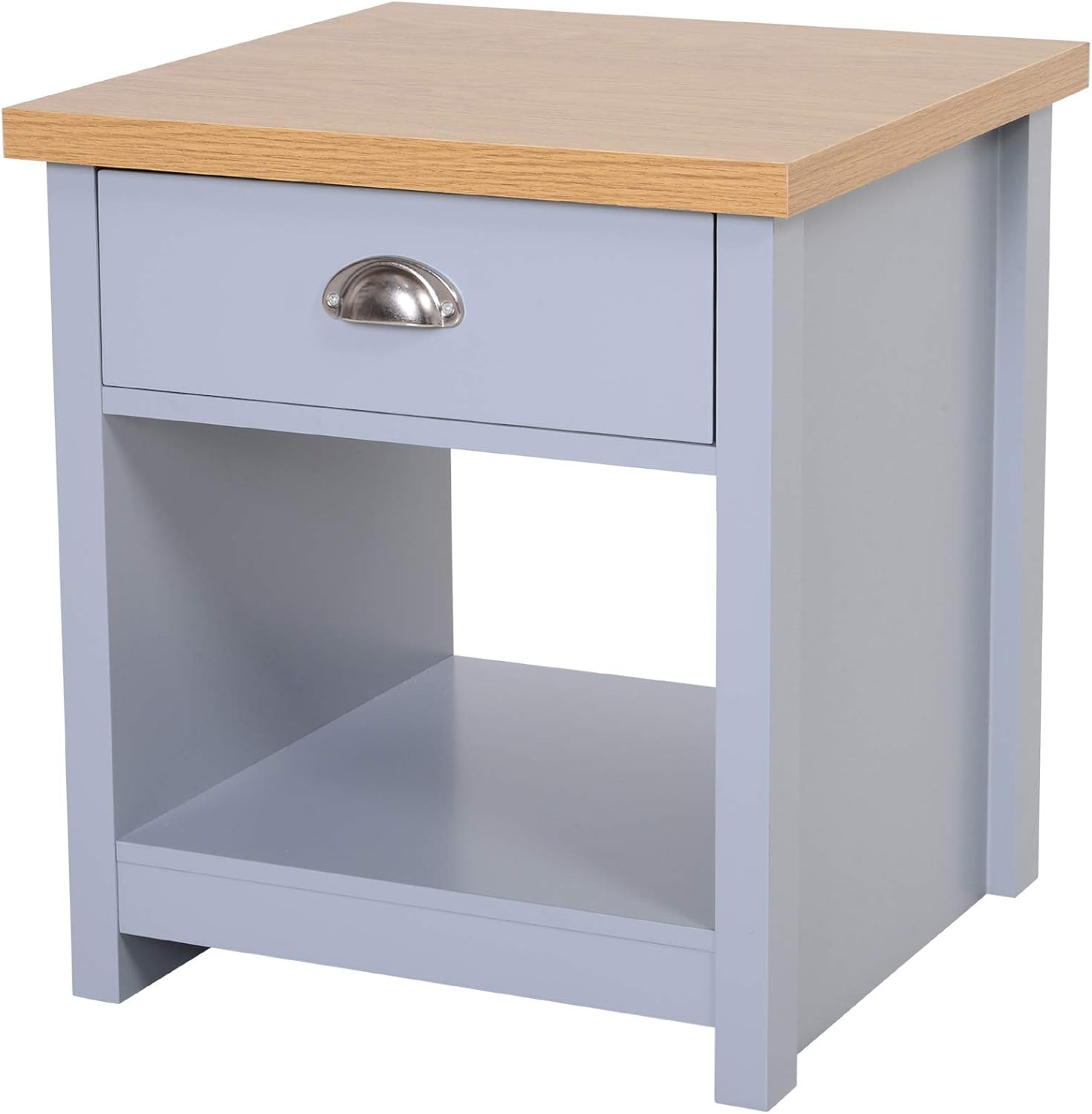 Homcom 1 Drawer Bedside Table Nightstand Cabinet Rustic Style Bedroom Home Furniture Amazon Co Uk Kitchen Home