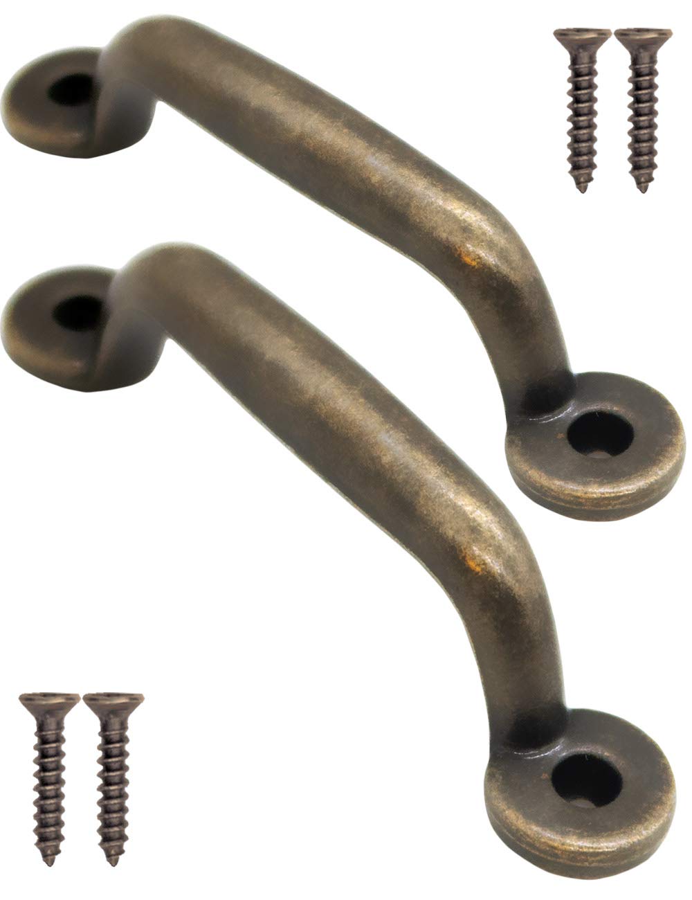 FUXXER - 2 Pack Antique Bronze Drawer Handles for Sliding Cabinets Dressers Kitchen Sideboard Chest Chest 89x22mm