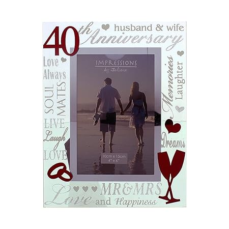 Bilderrahmen zum 40. Hochzeitstag, verspiegelt