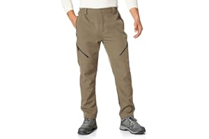 LINLON Men's Snow Ski Waterproof Fleece Lined Pants Winter Insulated Outdoor Hiking Mountain Softshell