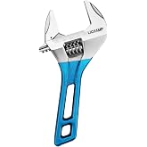 Lichamp 8-Inch Stubby Adjustable Wrench with 44 mm Wide Jaw Opening | for Plumbing Automotive