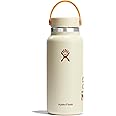 Hydro Flask Wide Mouth vacuum insulated stainless steel water bottle with leakproof closeable lid for cold water drinks, sports, travel, car and school